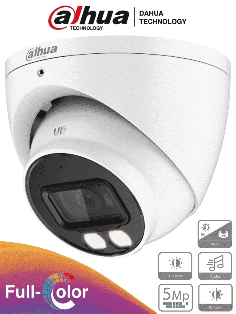 DAHUA HAC-HDW1509TN-A-LED-0360B – Cámara Domo Full Color de 5 MP con l