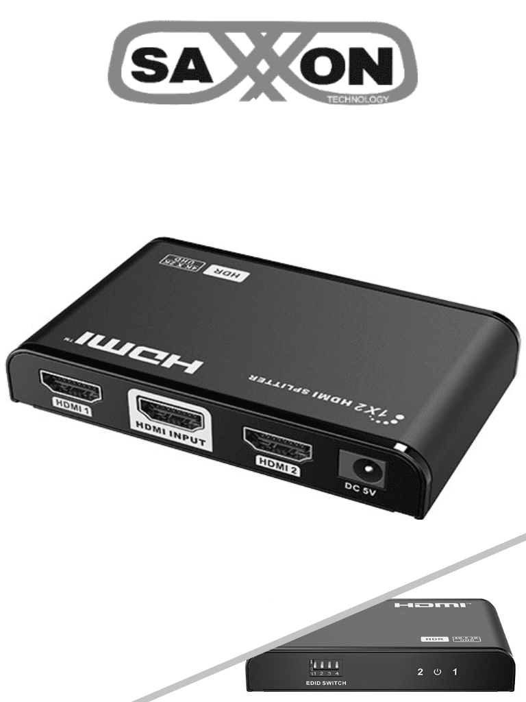 SAXXON LKV312HDR-V2.0 – Divisor de Video HDMI 4K de 1 Entrada y 2 sali