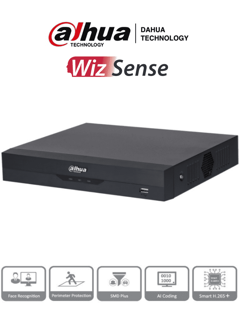 DAHUA XVR5116HS-I3 – DVR 16 Canales 5 Megapixeles Lite WizSense H.265+