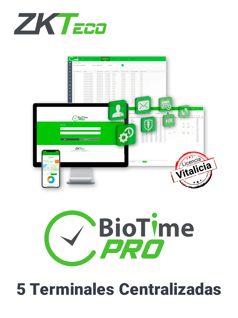 ZKTECO BIOTIMEPROSTARTER- Licencia de Asistencia Vitalicia Versión WEB ZKTECO BIOTIMEPROSTARTER- Licencia de Asistencia Vitalicia Versión WEB