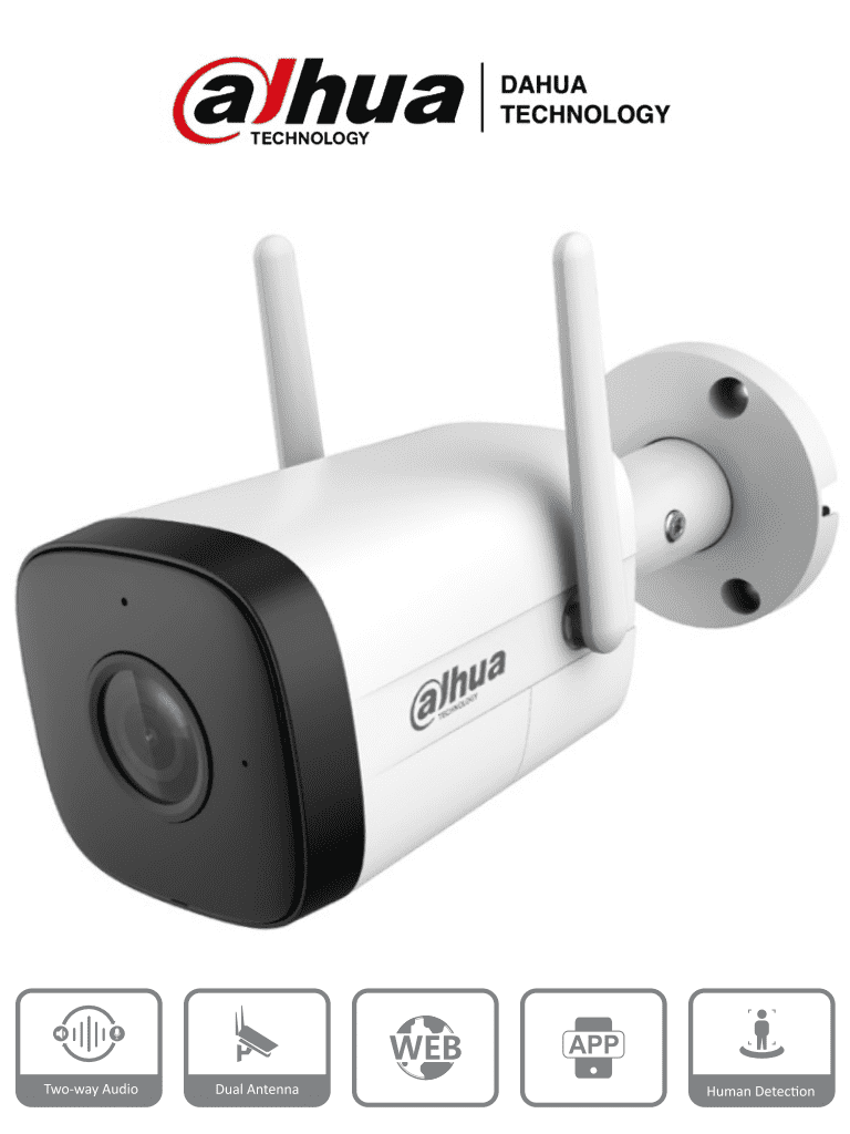 DAHUA IPC-HFW1230DT-STW – Cámara IP Bullet Wifi de 2 Megapixeles Lente
