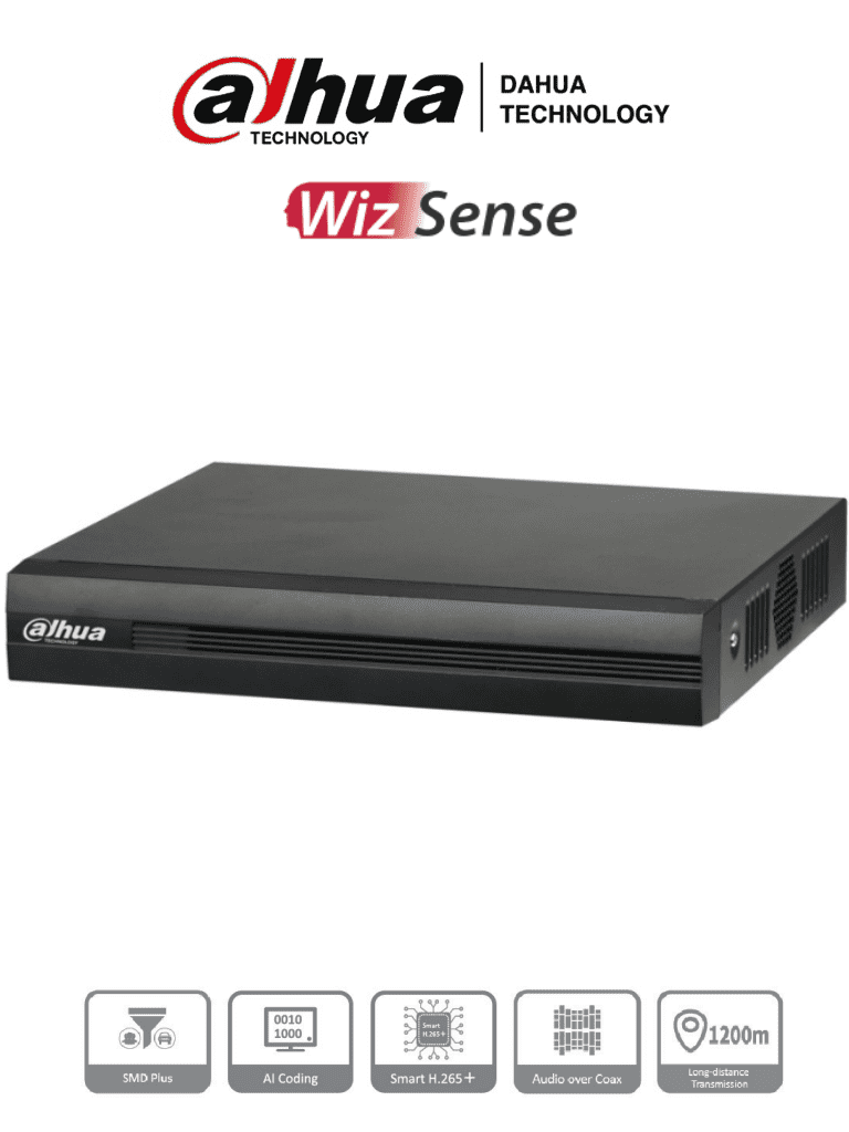 DAHUA XVR1B16H-I – DVR de 16 Canales de 5 Megapixeles Lite WizSense Co DAHUA XVR1B16H-I – DVR de 16 Canales de 5 Megapixeles Lite WizSense Co