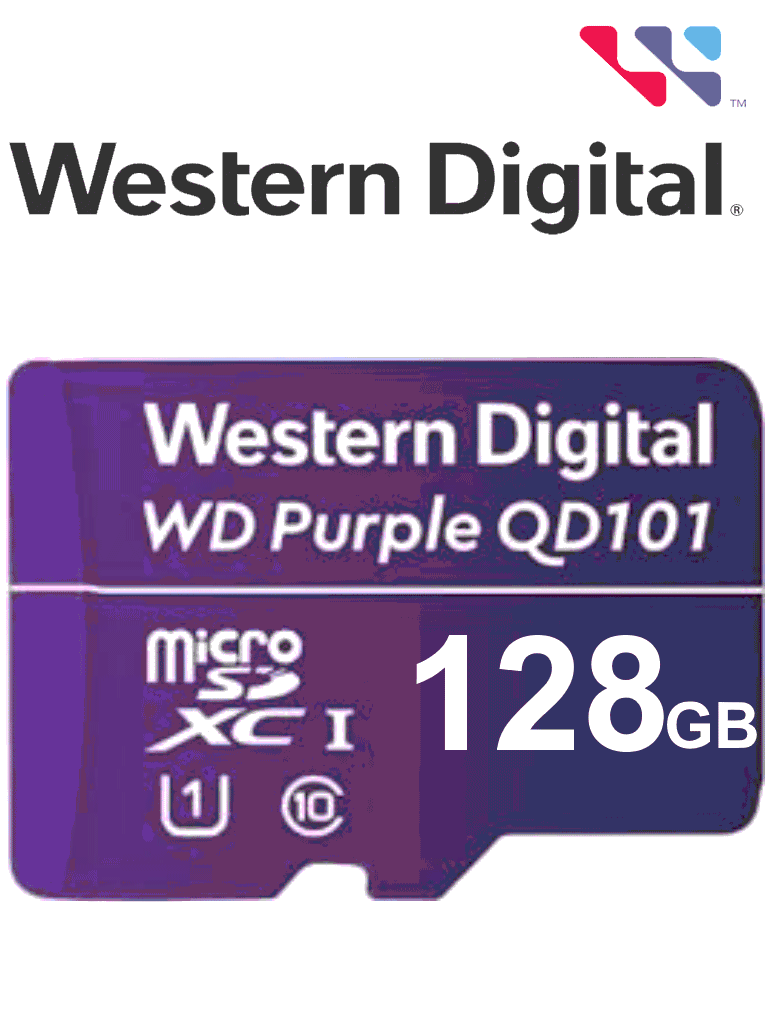 WESTERN WDD128G1P0C- Memoria de 128GB Micro SDXC Linea Purple Clase 10