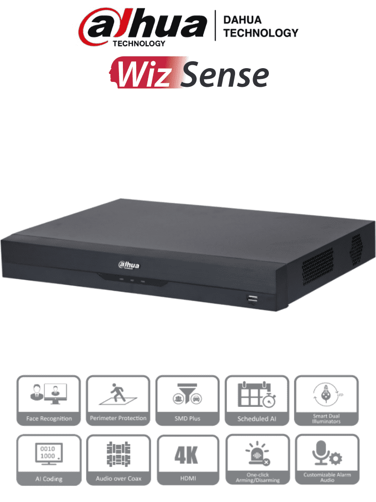 DAHUA XVR5232AN-I3 – DVR de 32 Canales de 5 Megapixeles Lite WizSense