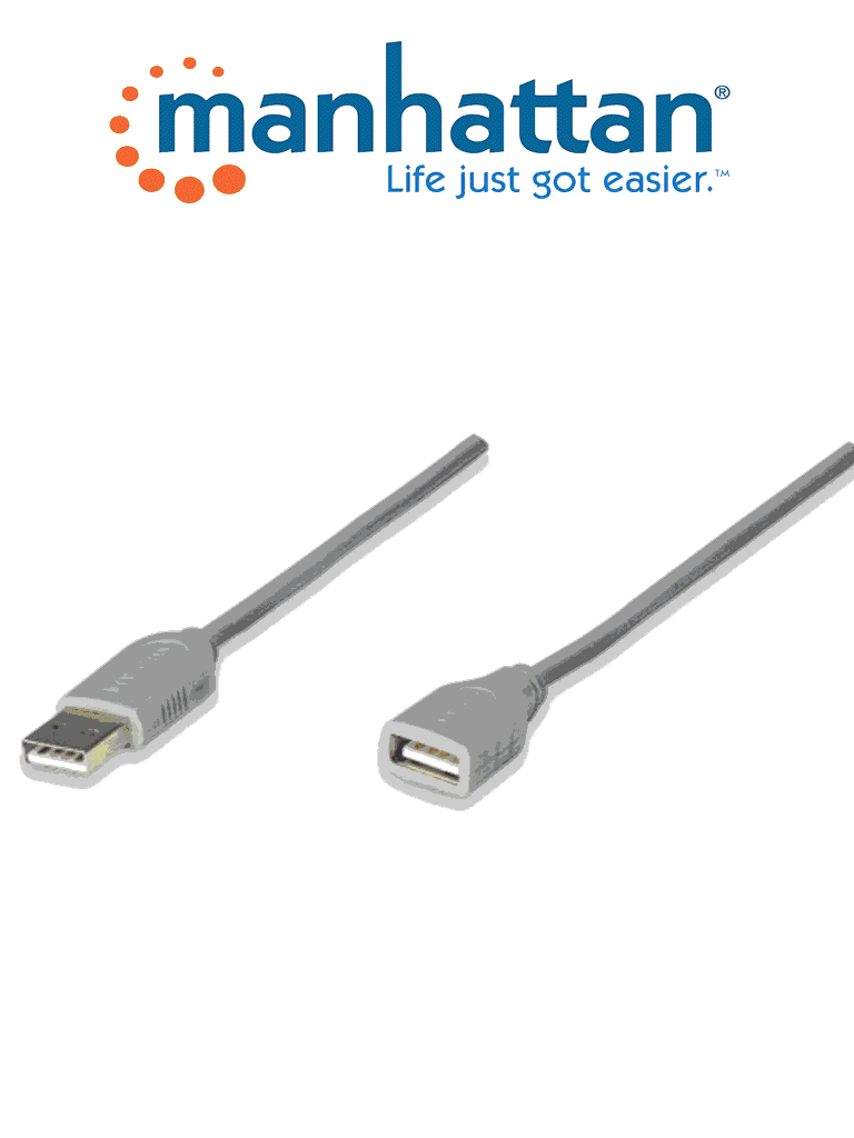 MANHATTAN 340960 – Cable de Extensión USB Macho a USB Hembra 4.5 Metro