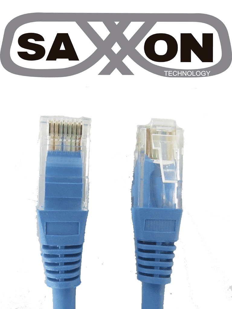 SAXXON P5E2UA – Cable patch cord UTP 2 metros CAT 5E Color azul. TCE11
