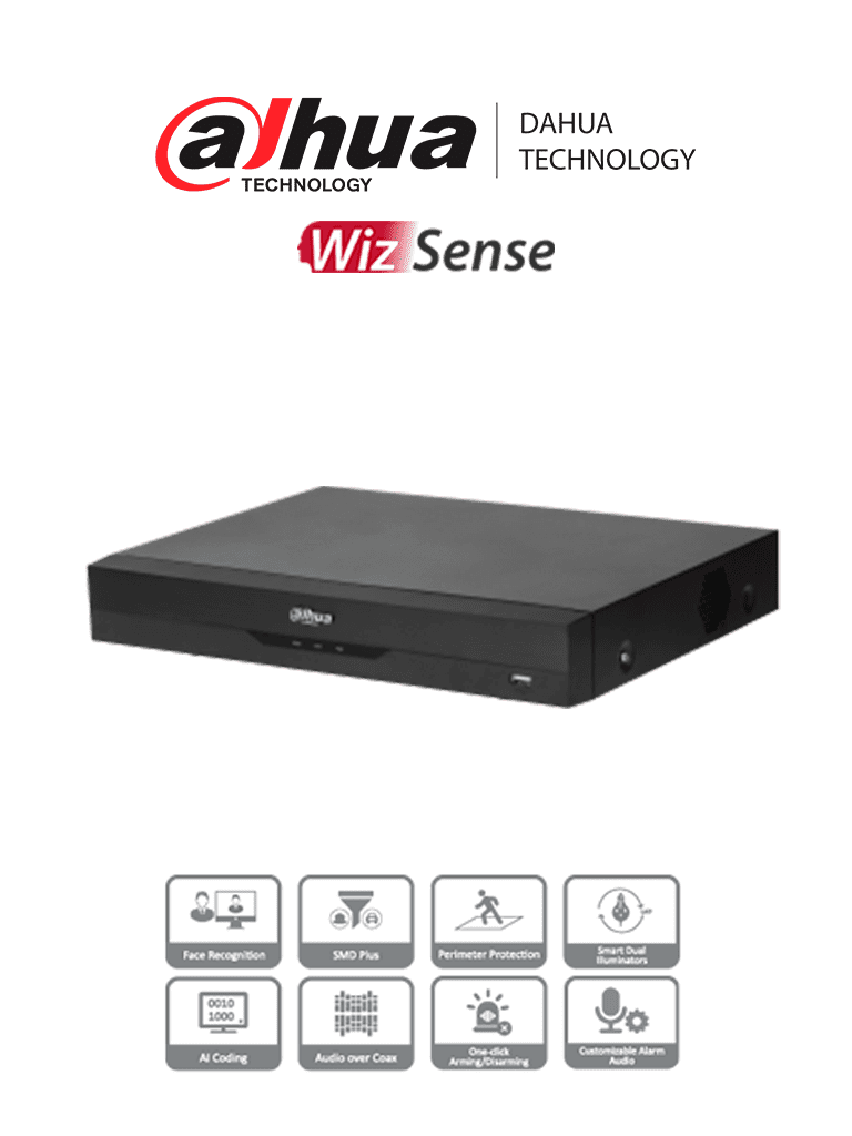 DAHUA XVR5104HE-I3 – DVR de 4 Canales de 5 Megapixeles Lite WizSense H
