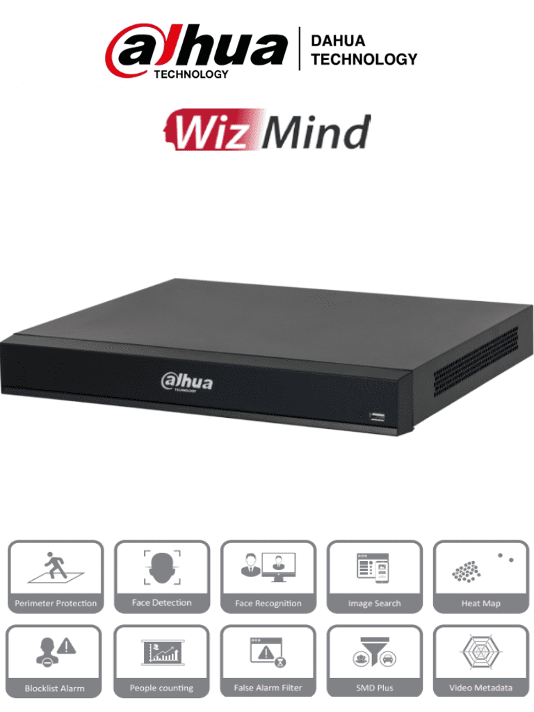 DAHUA DHI-NVR5216-8P-I L – NVR de 16 Canales 4k WizMind 8 Puertos PoE