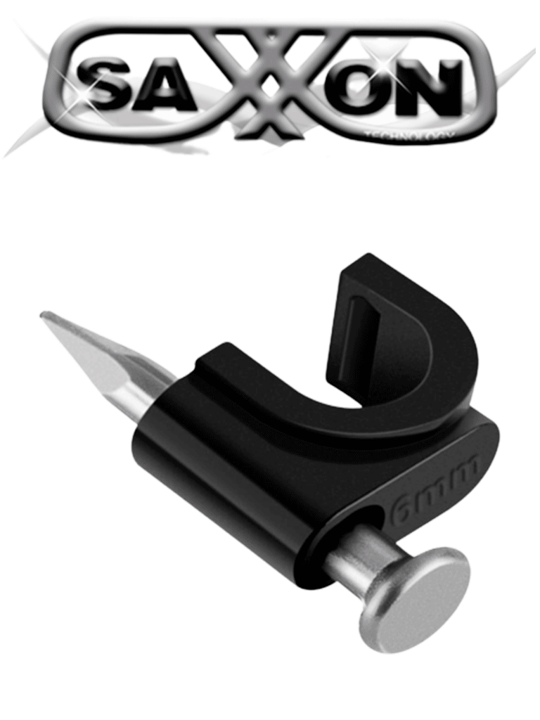 SAXXON GRA955N- Bolsa de 50 grapas de pared Color negro Diametro: 6mm