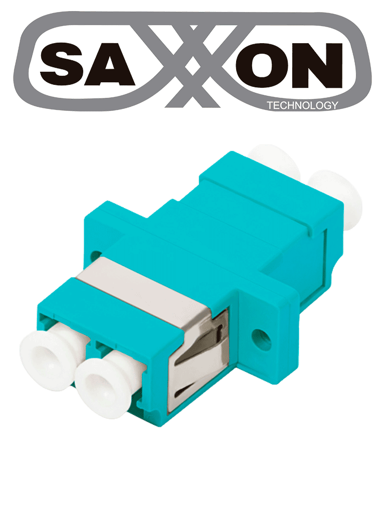 SAXXON JALC3CD – Adaptador unitario de fibra Para LC OM3 AQUA Duplex b