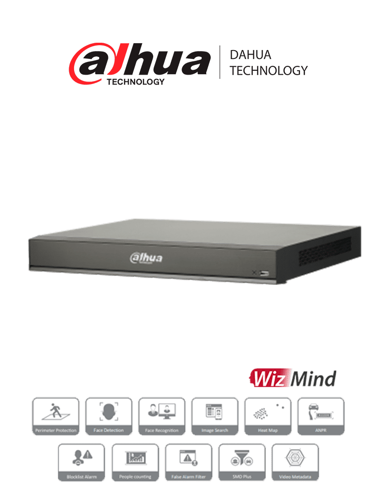 DAHUA DHI-NVR5216-16P-I L – NVR de 16 Canales 4k WizMind 16 Puertos Po