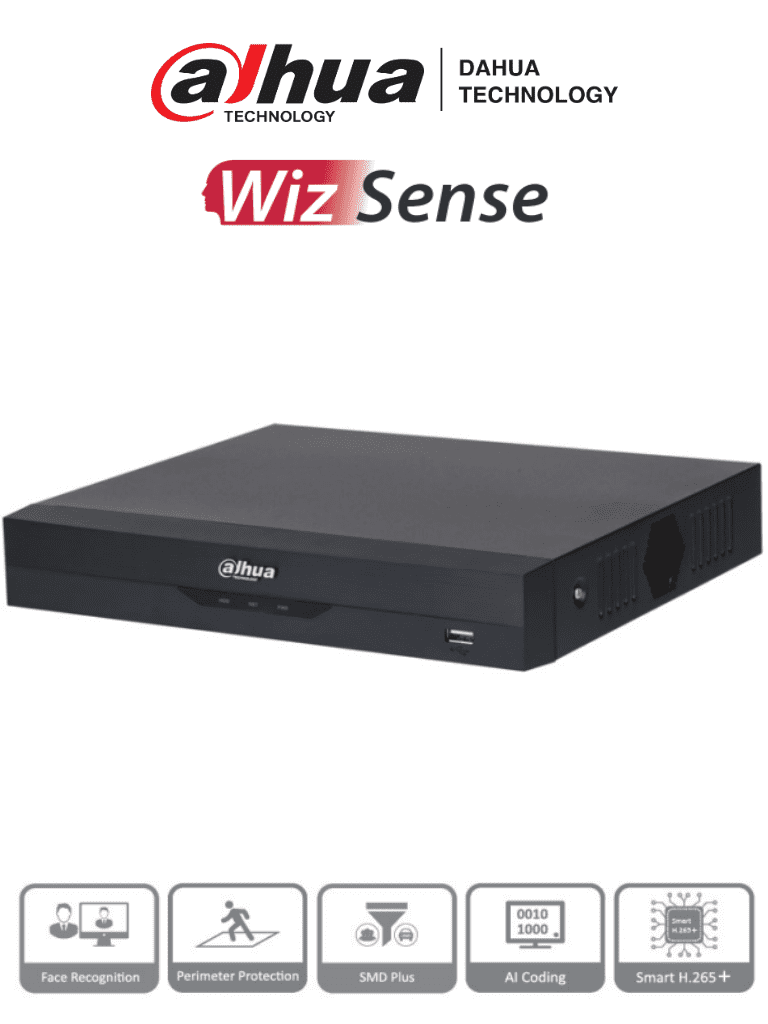 DAHUA XVR5108HS-4KL-I3 – DVR 4K WizSense de 8 canales + 8 IP o hasta 1