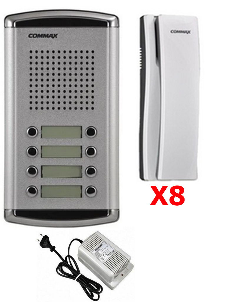 COMMAX DR8AMAP – Kit de frente de calle de audio DR8AM para 8 apartame
