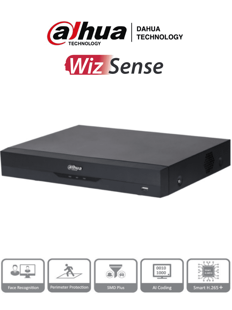 DAHUA XVR5116HE-I3 – DVR de 16 canales 5 MP Lite con WizSense y IA, co