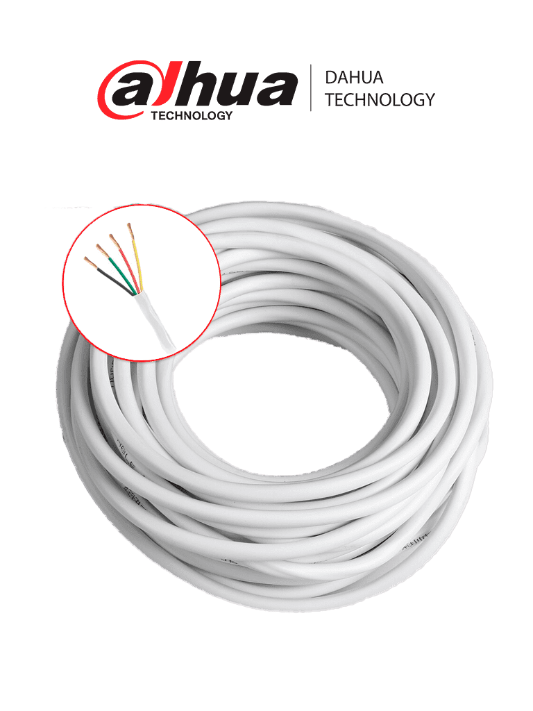DAHUA CABLE RVV4- Rollo de Cable de 6 Metros 4 Hilos RVV para Videopor