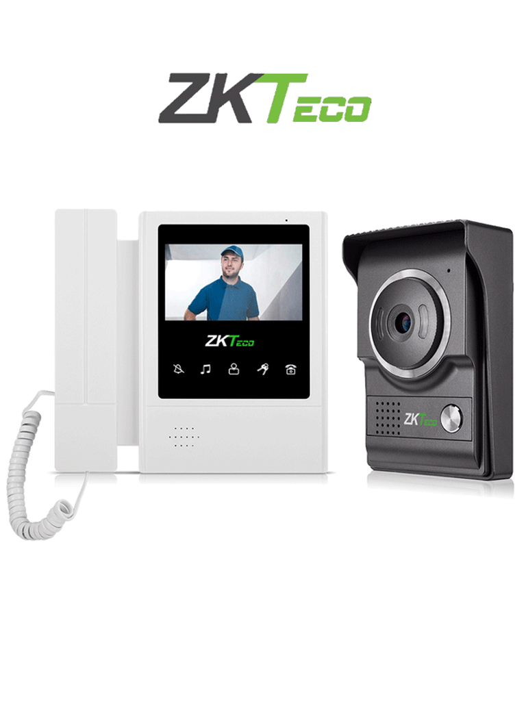ZKTECO VDP04B4 Kit – Kit de Videoportero Analógico Monitor de 4.3 Pulg
