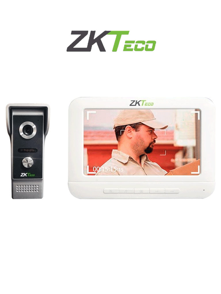ZKTECO VDP03B3 Kit – Kit de Videoportero Analógico Monitor de 7 Pulgad