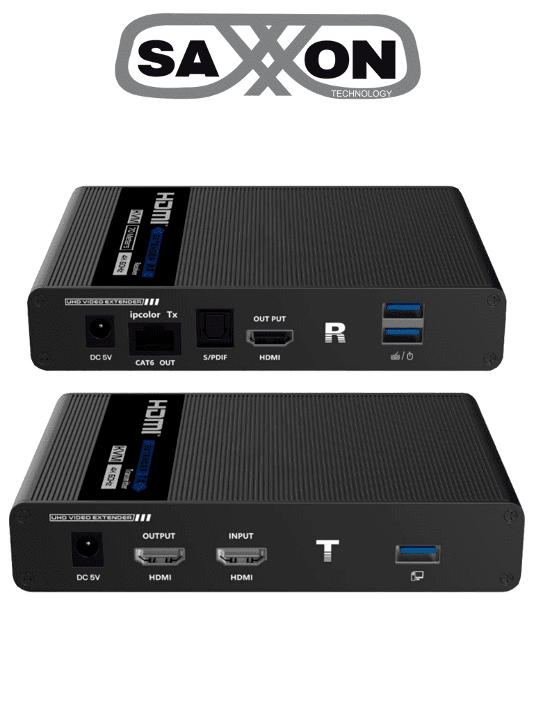 SAXXON LKV676KVM-PI – Kit extensor de video HDMI IPCOLOR Resolucion 4K
