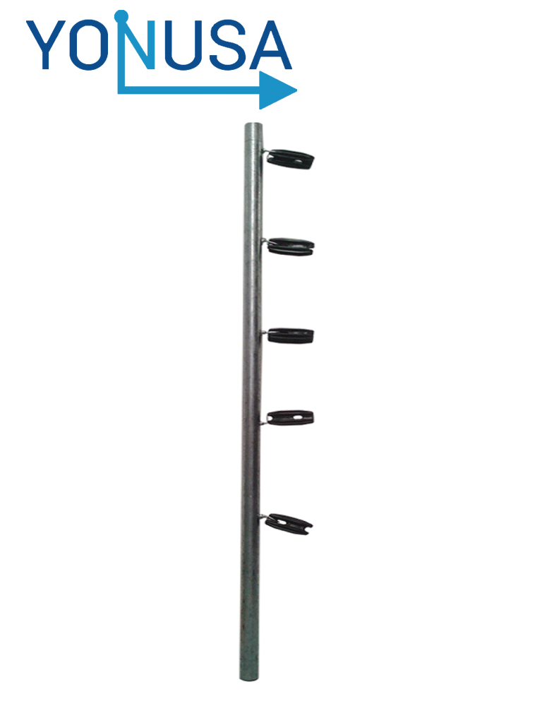 YONUSA TUBOAP201 – Poste de esquina para cercas eléctricas tubo con 5