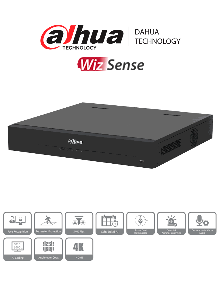 DAHUA DH-XVR5416L-4KL-I3 – DVR de 16 canales, resolución 4K, WizSense, DAHUA DH-XVR5416L-4KL-I3 – DVR de 16 canales, resolución 4K, WizSense,