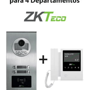 ZKTeco VE04A01PAQ4P – Paquete de Videoportero para 4 Departamentos VE0 ZKTeco VE04A01PAQ4P – Paquete de Videoportero para 4 Departamentos VE0