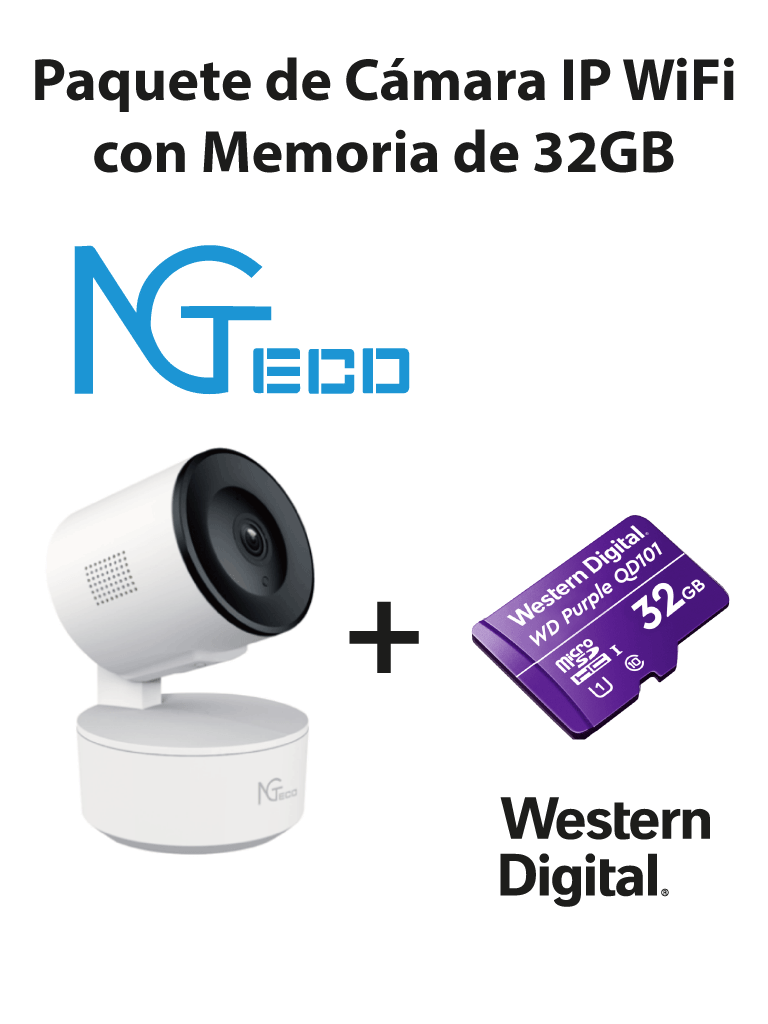 NGTECO NGC2301PAK – Paquete de Cámara NGC2301 IP WiFi 1080P con Memori NGTECO NGC2301PAK – Paquete de Cámara NGC2301 IP WiFi 1080P con Memori