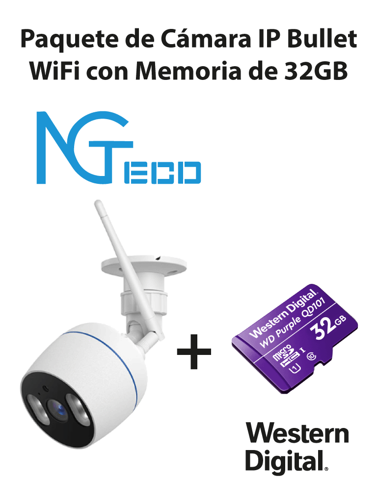 NGTECO NGC501PAK – Paquete de Cámara NGC501 IP Bullet WiFi 1080P con M NGTECO NGC501PAK – Paquete de Cámara NGC501 IP Bullet WiFi 1080P con M