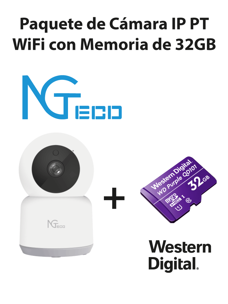 NGTECO NGC2401PAK – Paquete de Cámara NGC2401 IP PT WiFi 1080P con Mem NGTECO NGC2401PAK – Paquete de Cámara NGC2401 IP PT WiFi 1080P con Mem