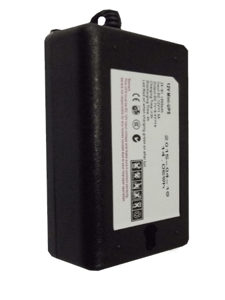 ZKTECO UPS12V – Respaldo de 12V para Control de Asistencia 1900mAh Com