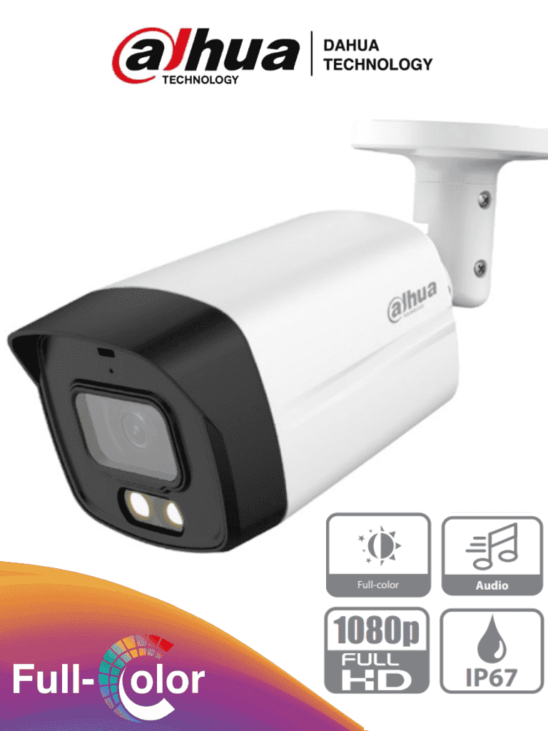 DAHUA HAC-HFW1209TLMN-A-LED – Camara Bullet Full Color de 2 Megapixele