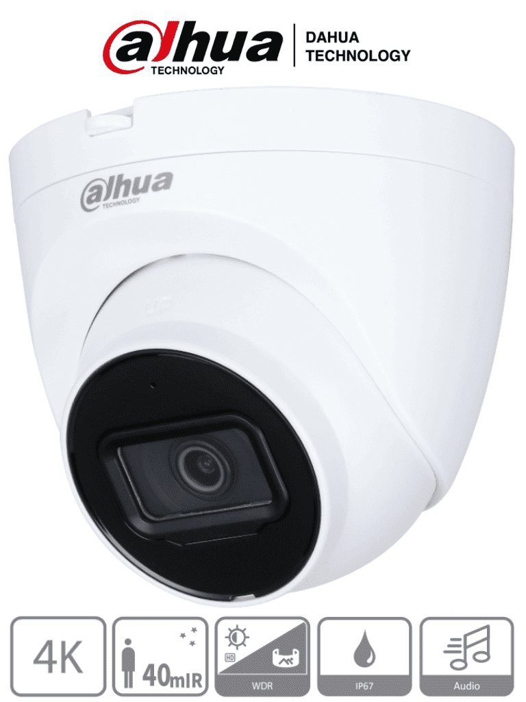 DAHUA HAC-HDW1801TQN-A – Camara Domo 4k 8 Megapixeles con Microfono In