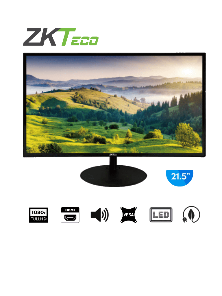 ZKTECO ZD222K – Monitor LED Full HD de 21.5 pulgadas Resolución 1920 x