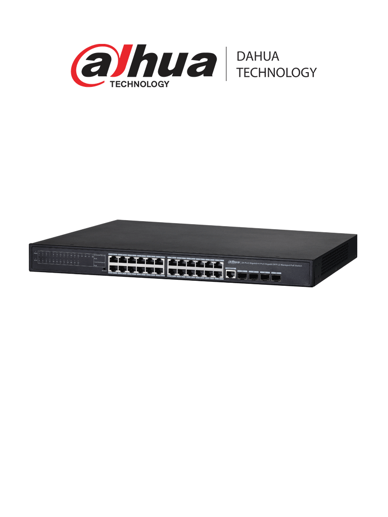 DAHUA PFS4428-24GT-370 – Switch Gigabit PoE de 24 puertos, administrab