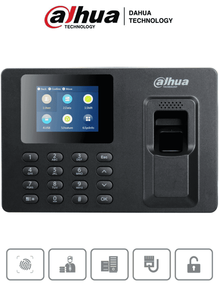 DAHUA DHI-ASA1222E-S – Control de asistencia con pantalla de 2.4″, 2,0