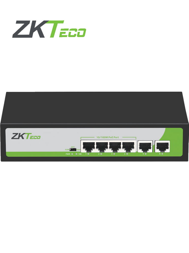 ZKTECO PE04255C -Switch de 4 Puertos Fast Ethernet PoE AF – AT 2 Puert