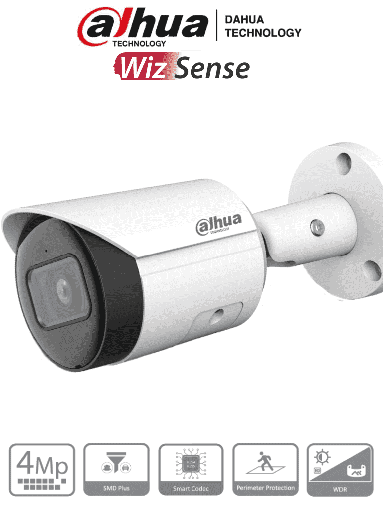 DAHUA IPC-HFW2441S-S – Camara IP Bullet de 4 Megapixeles WizSense Lent
