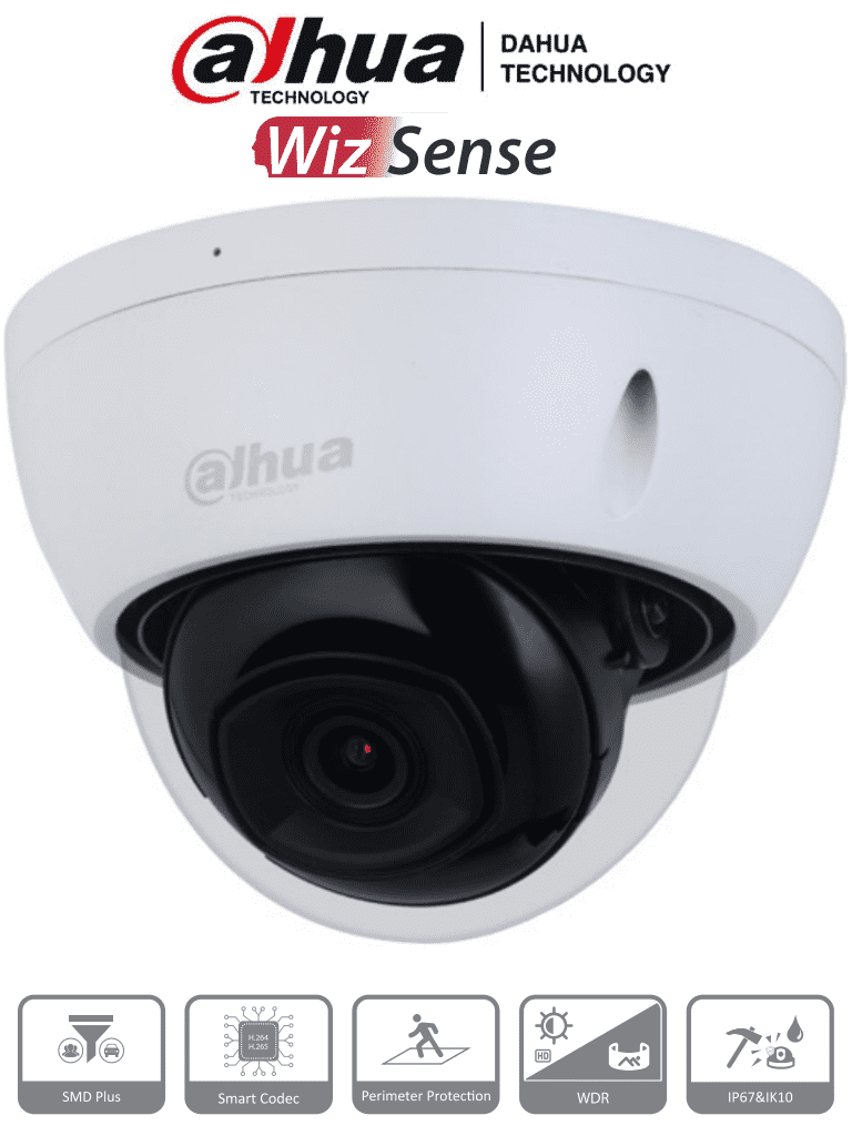 DAHUA IPC-HDBW2541E-S – Cámara IP domo antivandálica 5 MP, cuenta con