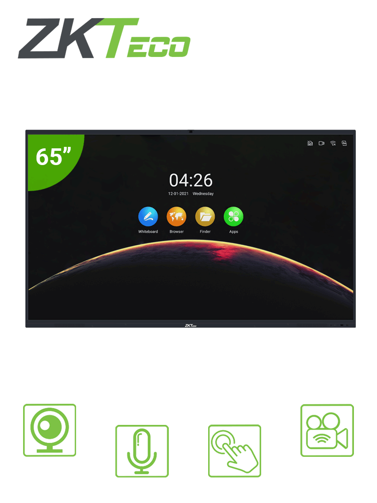 ZKTECO IWB65B – Pantalla Digital Interactiva 65 pulgadas 4K UHD Androi