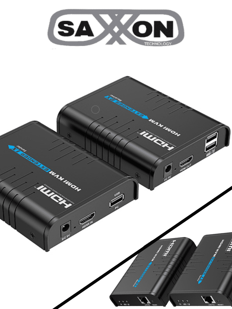 SAXXON LKV373KVM- Kit Extensor HDMI KVM para Hasta 120 metros Resoluci