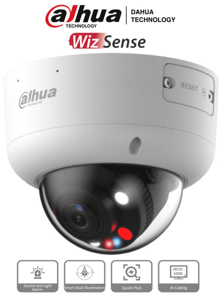 DAHUA IPC-HDBW3849R1P-ZAS-PV – Cámara IP Domo de 8 MP, con iluminadore