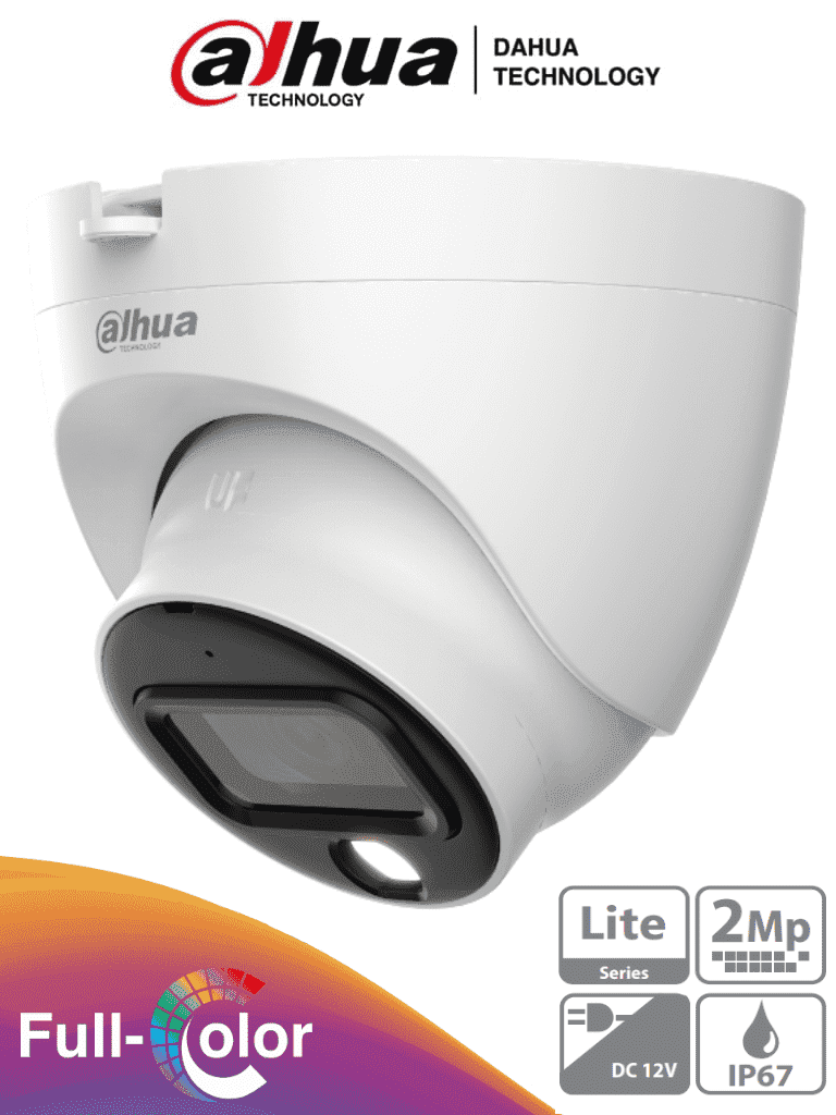 DAHUA HAC-HDW1209TLQN-LED – Cámara Domo Full Color de 2 MP 1080p Lente
