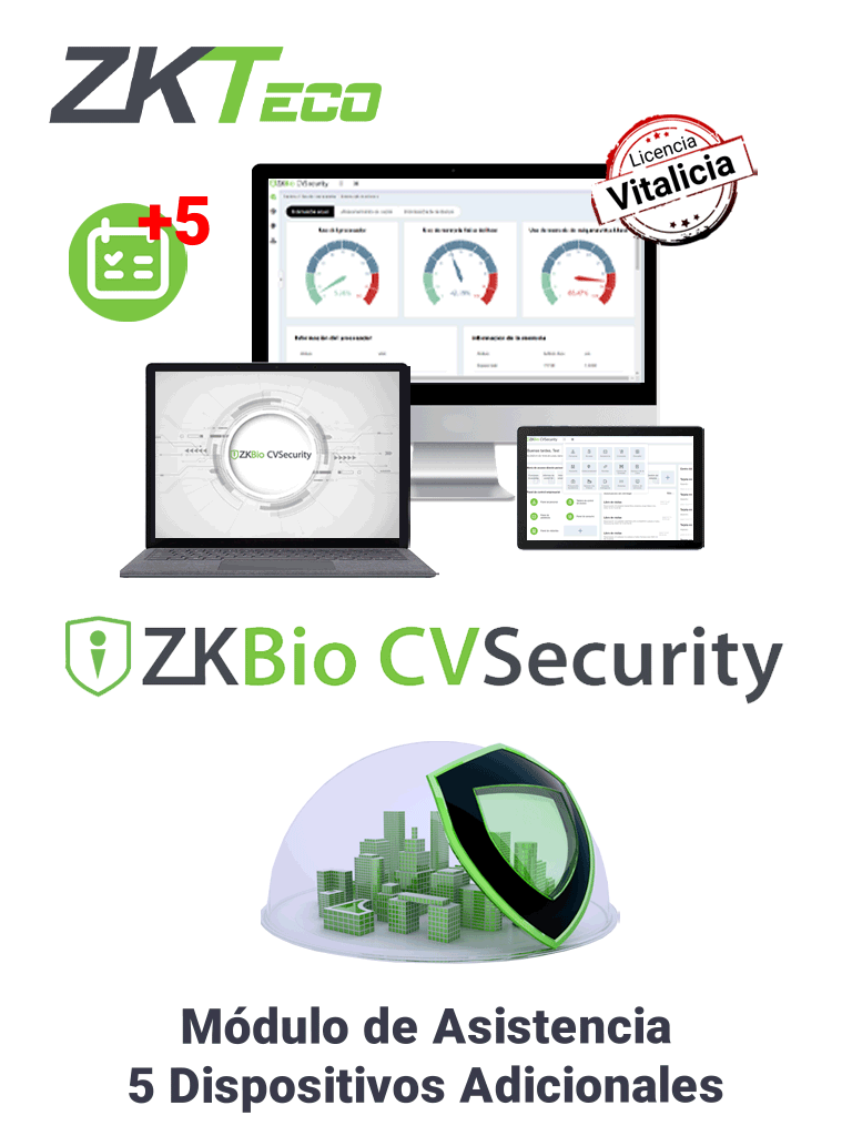 ZKTECO ZKBIOCVTAADDONP5 – Modulo Vitalicio de Asistencia para BioCVsec