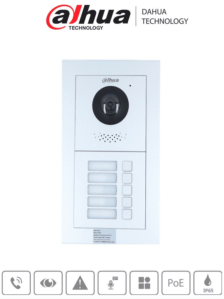 DAHUA VTO4202F-X SERIES FRENTE DE CALLE MODULAR PARA 5 DEPARTAMENTAL Y