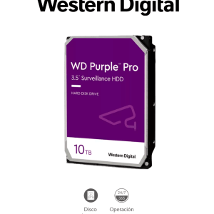 WESTERN WD101PURP- Disco Duro de 10TB Purple PRO Especial para Videovi WESTERN WD101PURP- Disco Duro de 10TB Purple PRO Especial para Videovi