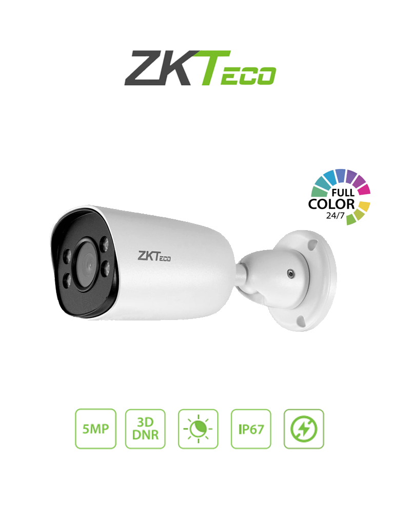 ZKTECO BS855P12CS7CMI – Cámara IP Bullet Full Color 5MP Compresión H.2