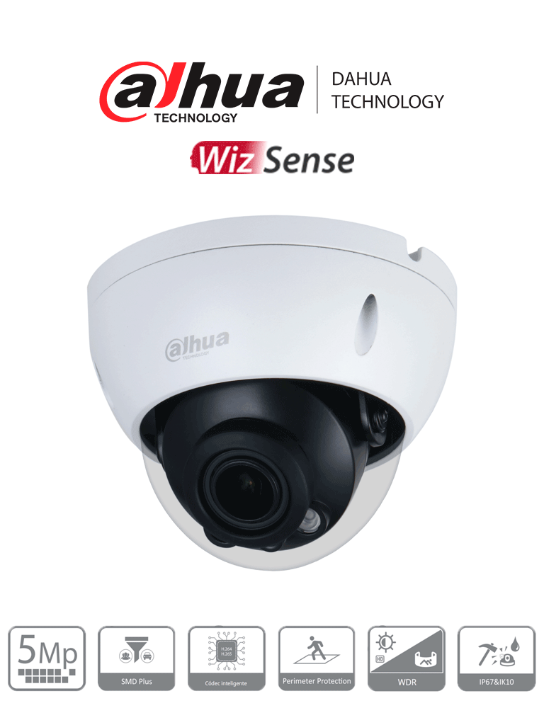 DAHUA DH-IPC-HDBW2541R-ZAS – Domo Antivandalico de 5 Megapixeles Lente