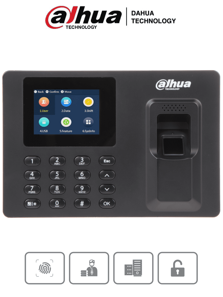 DAHUA DHI-ASA1222E – Control de Asistencia de Huella y Password Pantal
