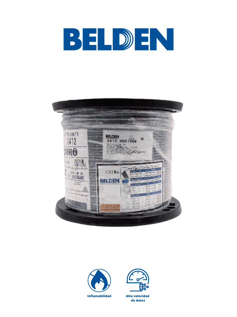 BELDEN 24120081000 – Cable UTP 100 cobre Categoria 6+ IBDN GIGAFLEX 24 BELDEN 24120081000 – Cable UTP 100 cobre Categoria 6+ IBDN GIGAFLEX 24