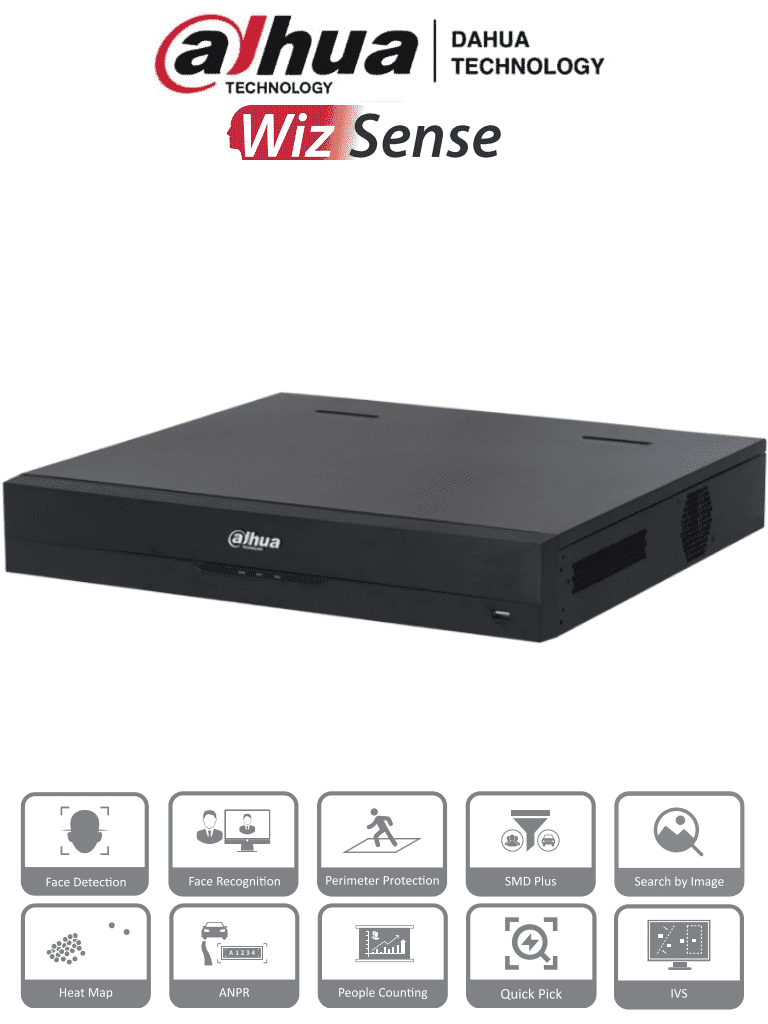 DAHUA NVR4416-16P-EI – NVR de 8 MP 16 Canales IP WizSense 4k con IA 16
