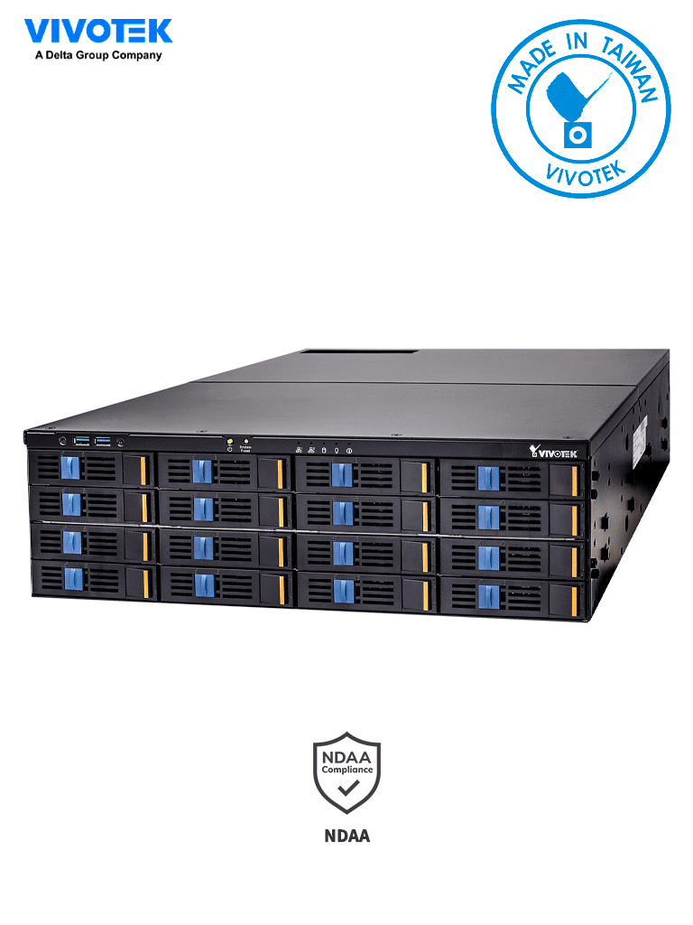 VIVOTEK NR9682-v2 – NVR de 64 canales con 16 bahías, 3U rackable, cuen